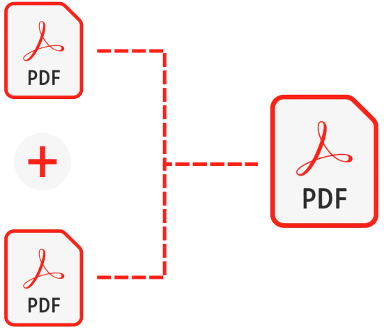 Ilustrace slučování PDF souborů